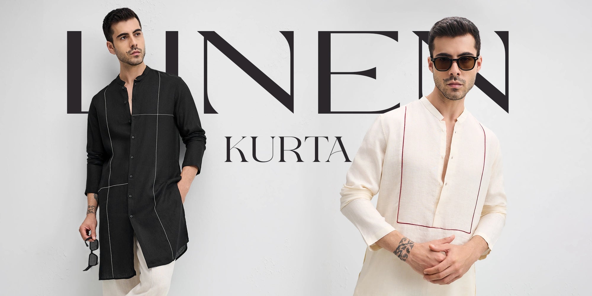 Kinen kurta sets made from 100% pure linen - designer wear