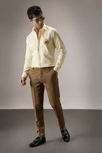 Cora (Heart)  - Hand Embroidered Designer Shirt -Ivory