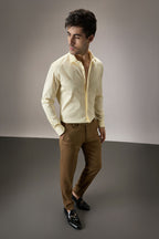 Heart Allover - Hand Embroidered Designer Shirt -  Ivory