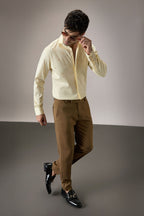 Heart Allover - Hand Embroidered Designer Shirt -  Ivory