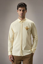 Queen Bee - Hand Embroidered Designer Shirt - IVORY