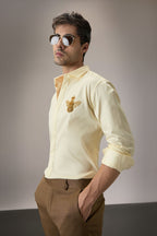 Queen Bee - Hand Embroidered Designer Shirt - IVORY