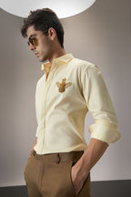 Queen Bee - Hand Embroidered Designer Shirt - IVORY