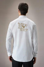 Buy Me Shots - Hand Embroidered Designer Shirt - White