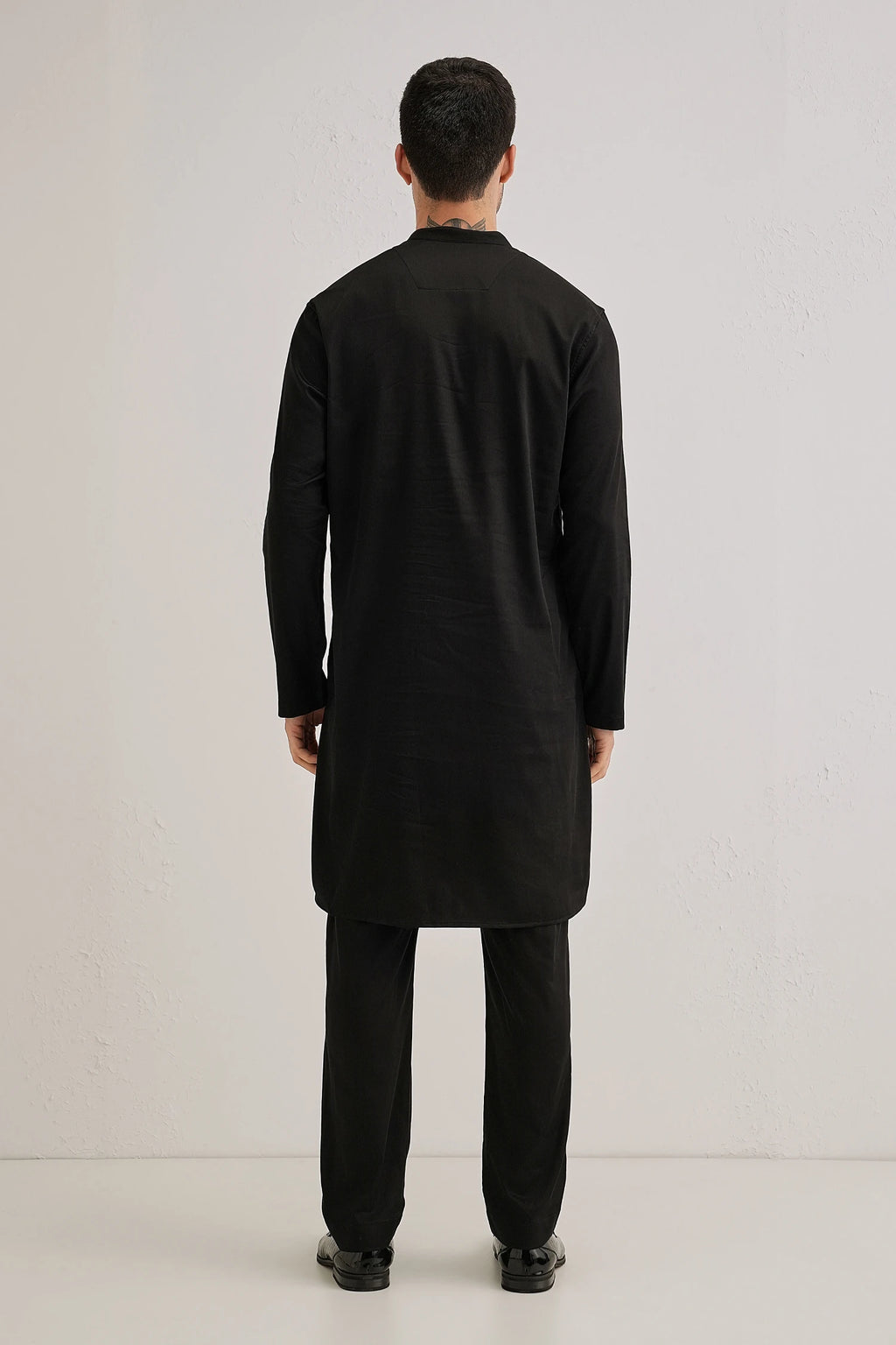 Gaja(Elephant)- Hand Embroidered Designer Kurta - Black