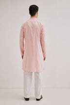 Lynx - Hand Embroidered Designer Kurta - Pink