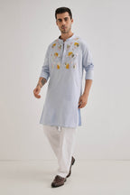 Speculum(Mirror) - Hand Embroidered Designer Kurta - Powder Blue