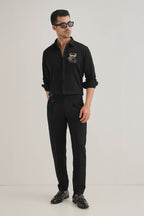 Bear-y-rich - Hand Embroidered Designer Shirt - Black