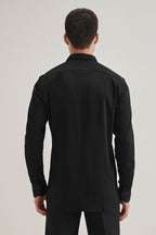 Heart Allover - Hand Embroidered Designer Shirt - Black