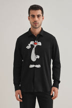 Sylvester Hand Embroidered Designer Shirt - Black