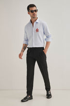 Serpent(Snake)- Hand Embroidered Designer Shirt - Powder Blue