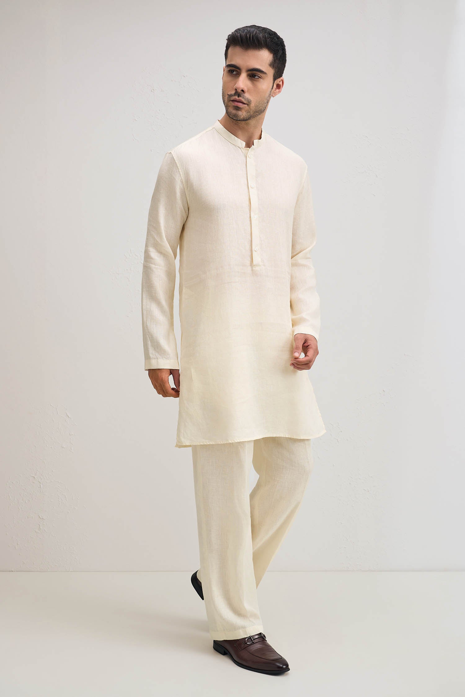 Irish Linen Kurta - Ivory
