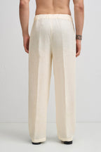 Linen Straight Fit Trouser - Ivory