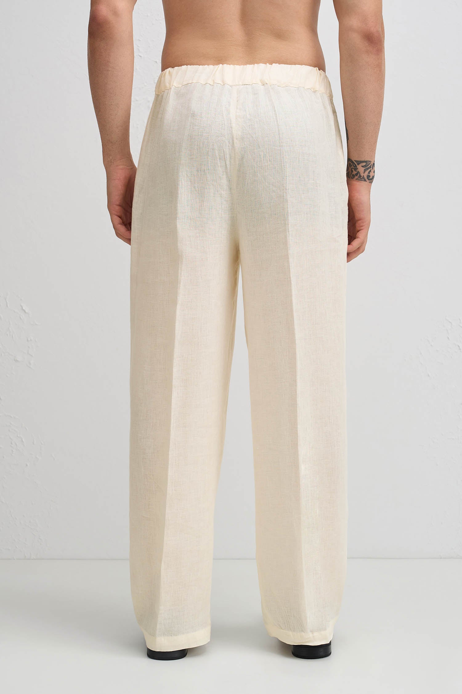 Linen Straight Fit Trouser - Ivory