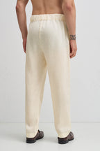 Linen Regular Fit Trouser - Ivory