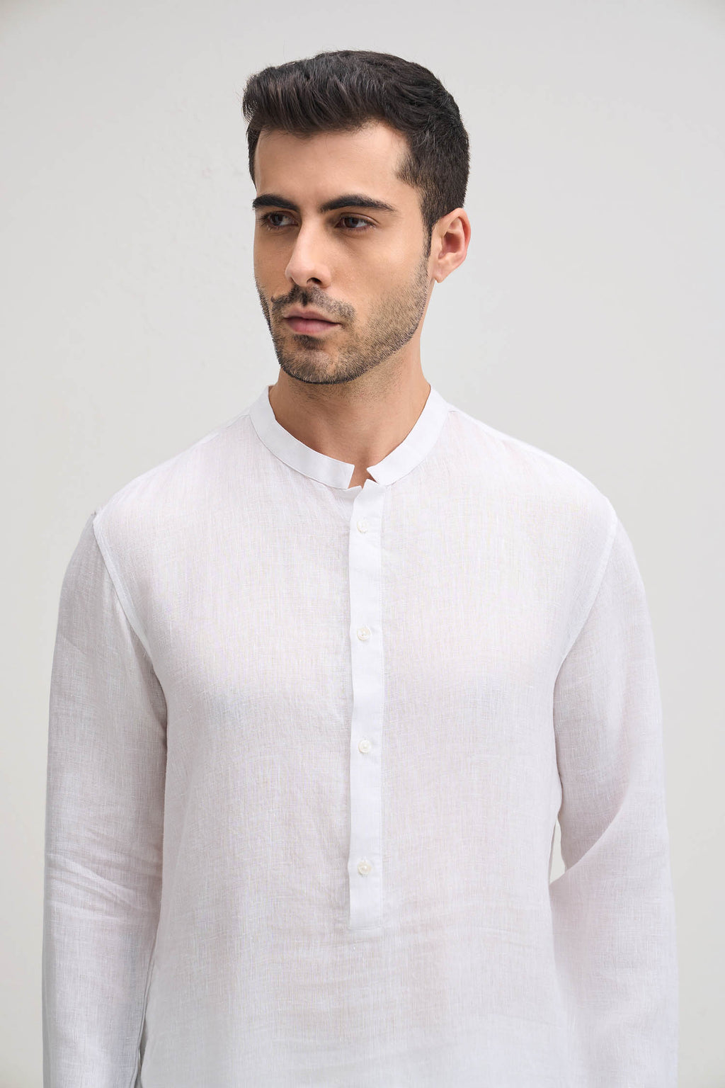 Irish Linen Kurta - White