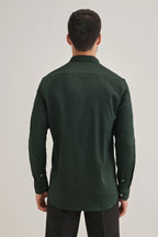 Baazigar - Hand Embroidered Designer Shirt - Bottle Green