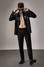 Fast Money - Hand Embroidered Designer Shirt - Black