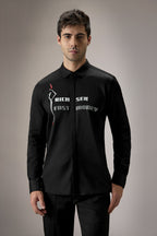 Fast Money - Hand Embroidered Designer Shirt - Black
