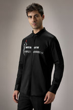Fast Money - Hand Embroidered Designer Shirt - Black