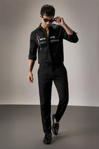 Fast Money - Hand Embroidered Designer Shirt - Black
