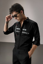 Fast Money - Hand Embroidered Designer Shirt - Black