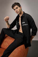 Fast Money - Hand Embroidered Designer Shirt - Black