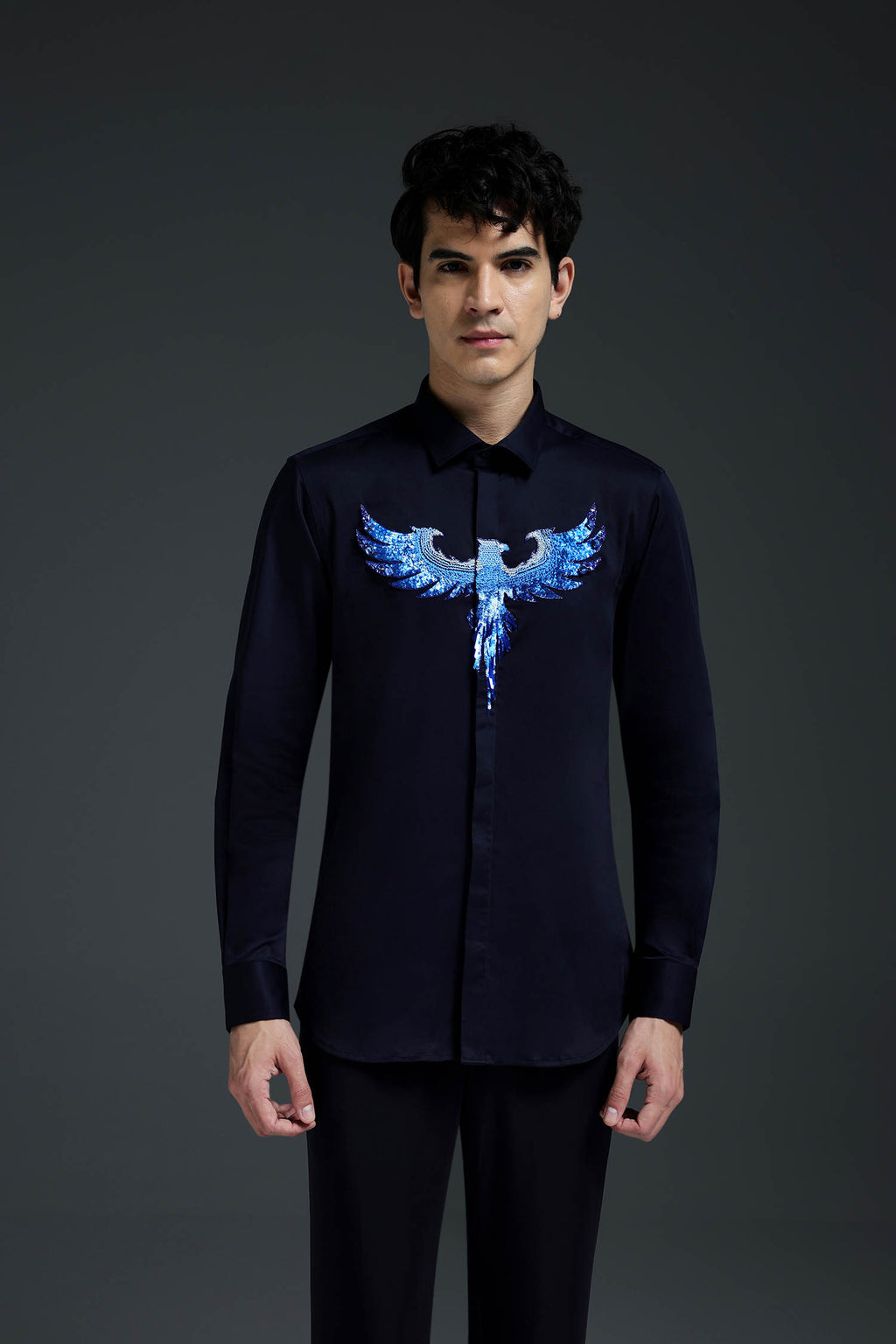 Solara(Pheonix) - Hand Embroidered Designer Shirt