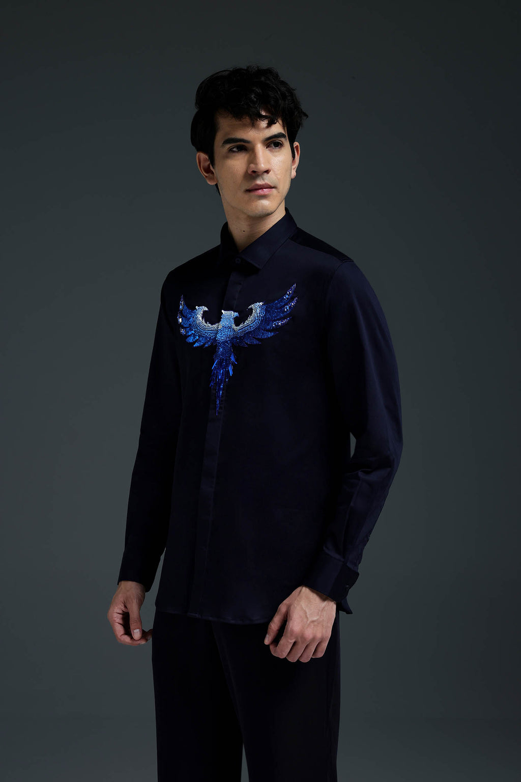 Solara(Pheonix) - Hand Embroidered Designer Shirt