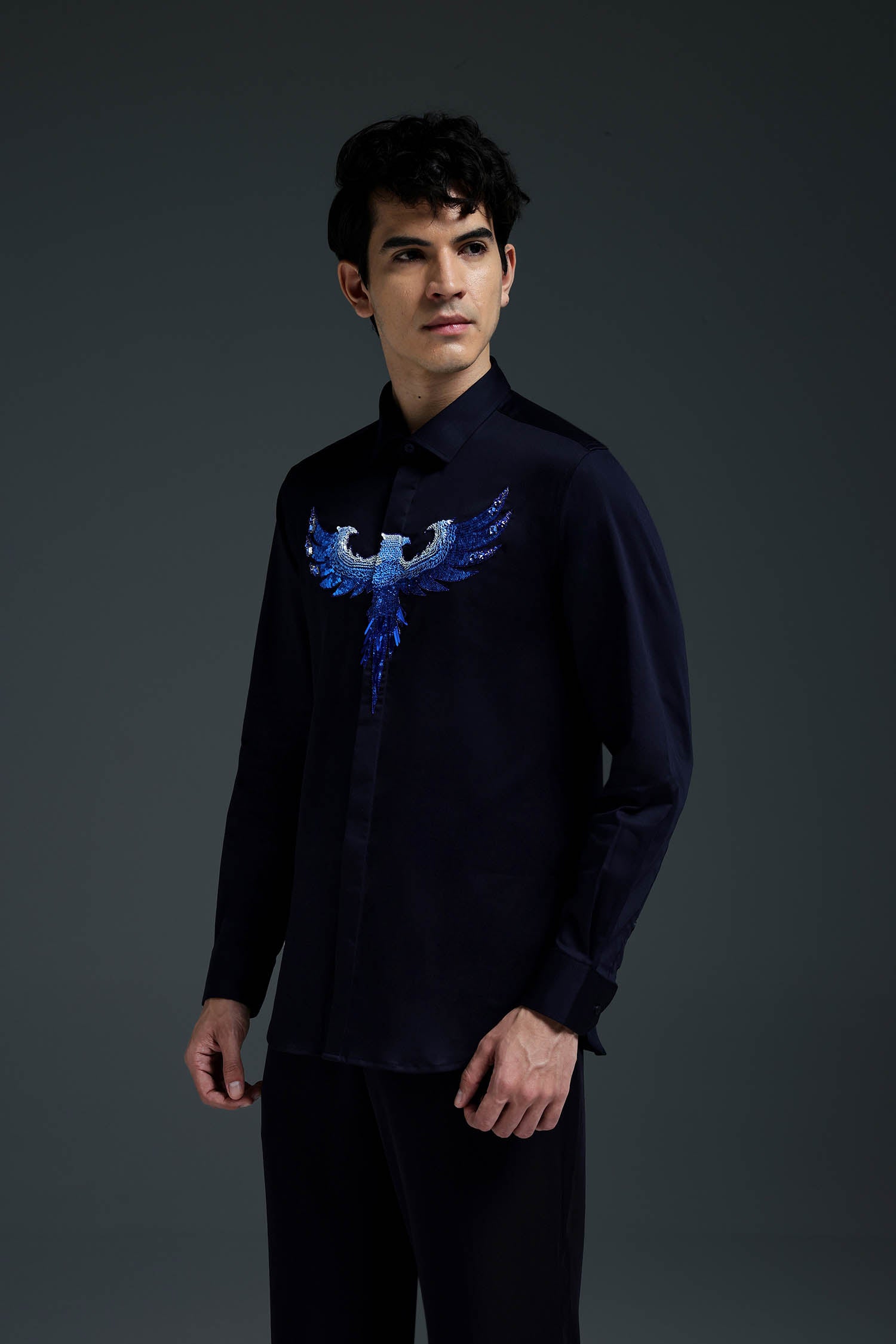 Solara(Pheonix) - Hand Embroidered Designer Shirt
