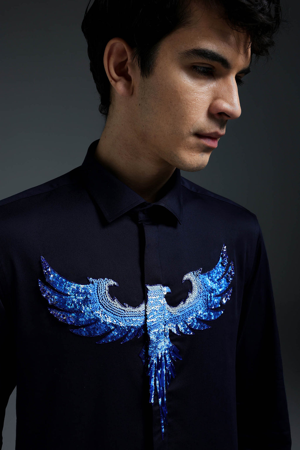 Solara(Pheonix) - Hand Embroidered Designer Shirt