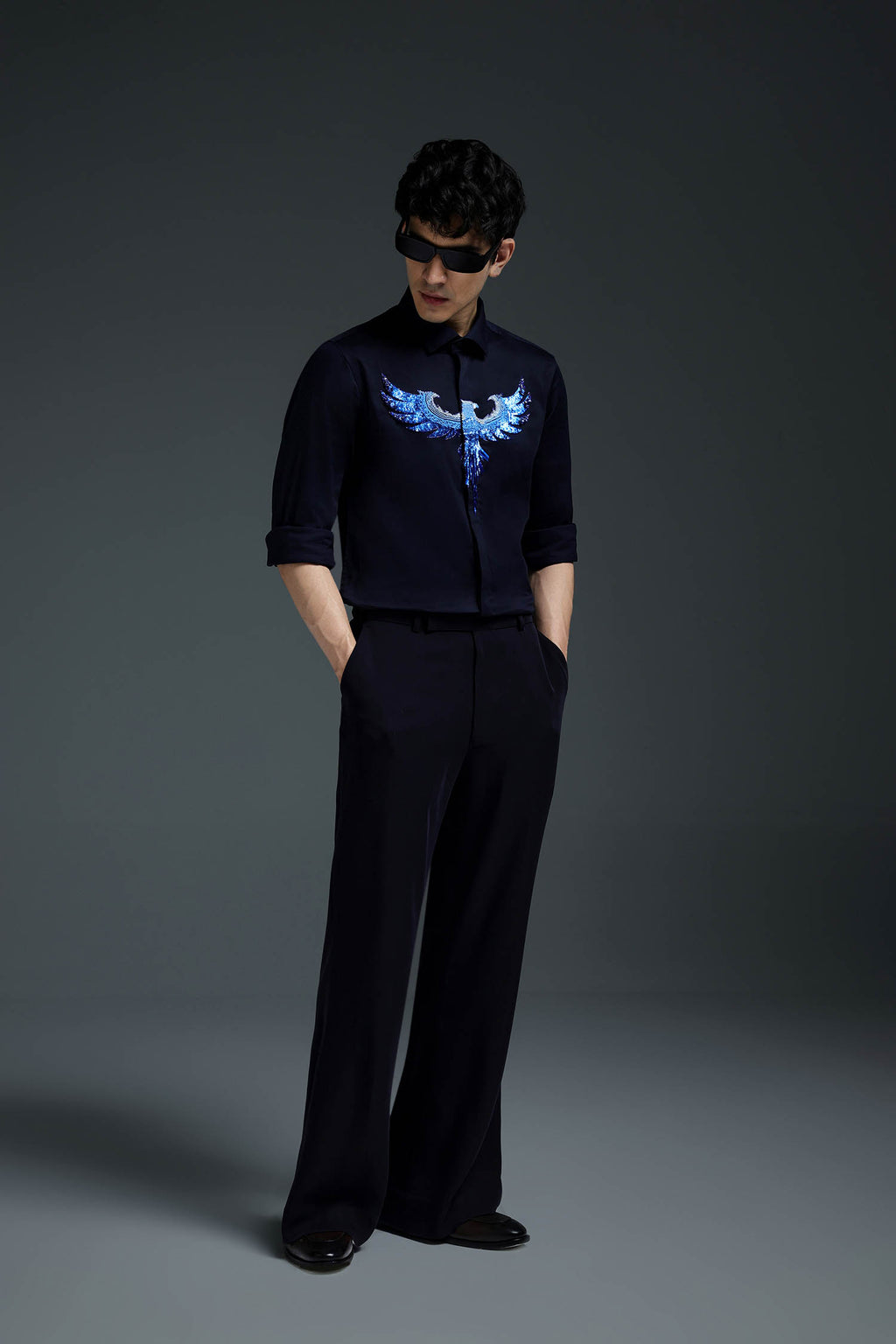 Solara(Pheonix) - Hand Embroidered Designer Shirt