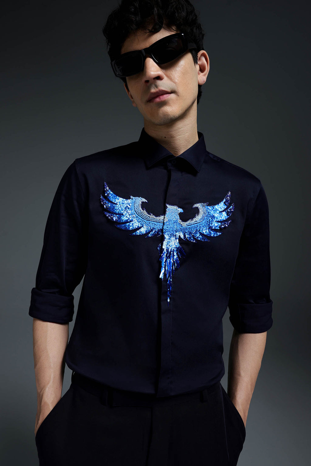 Solara(Pheonix) - Hand Embroidered Designer Shirt