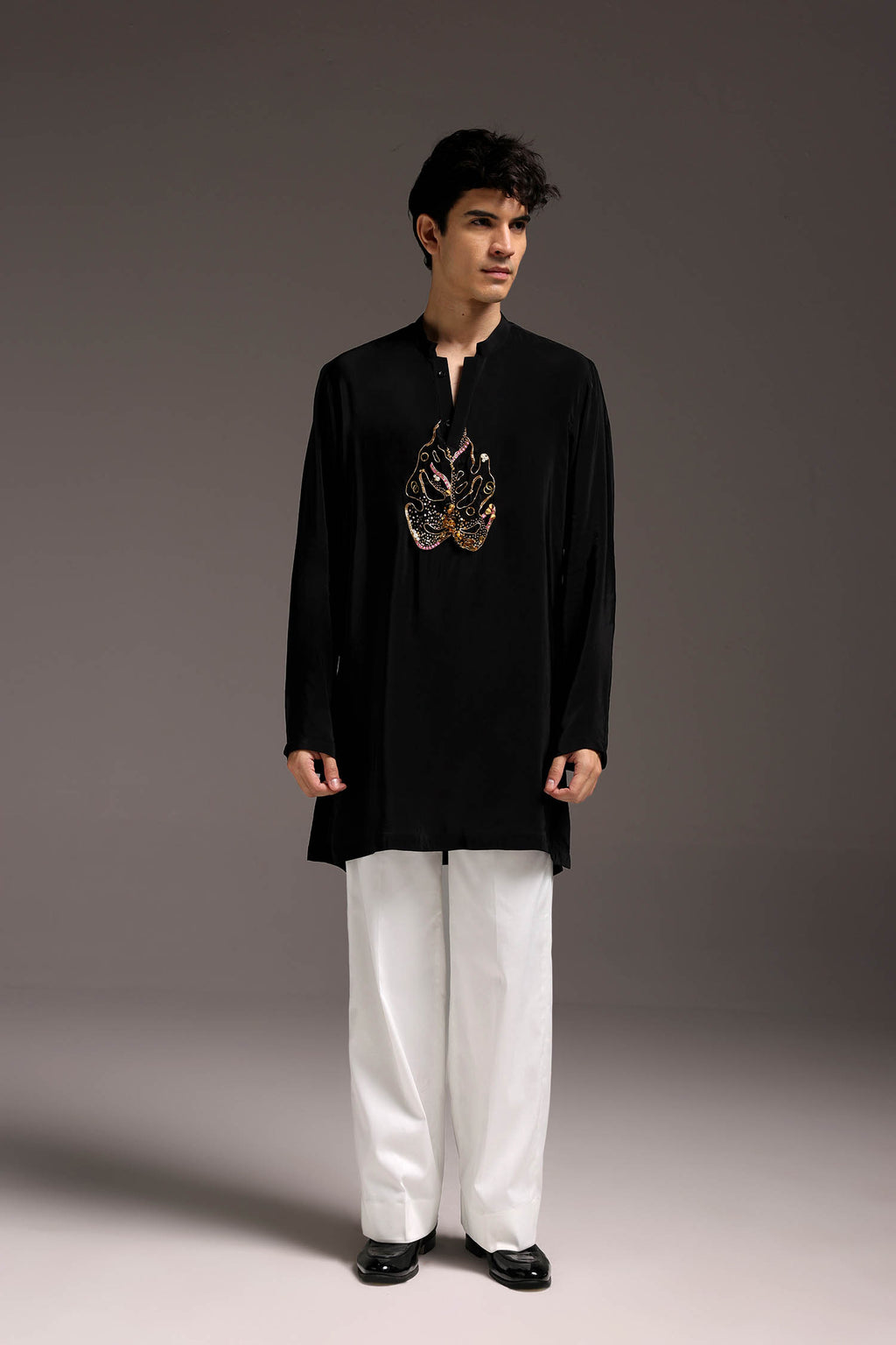 Leaflet - Hand Embroidered Designer Kurta