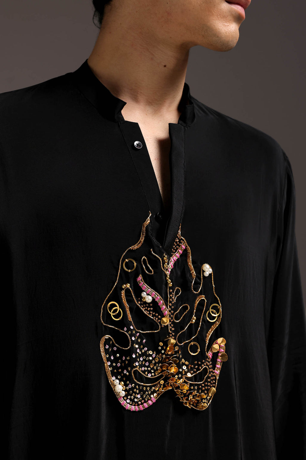 Leaflet - Hand Embroidered Designer Kurta