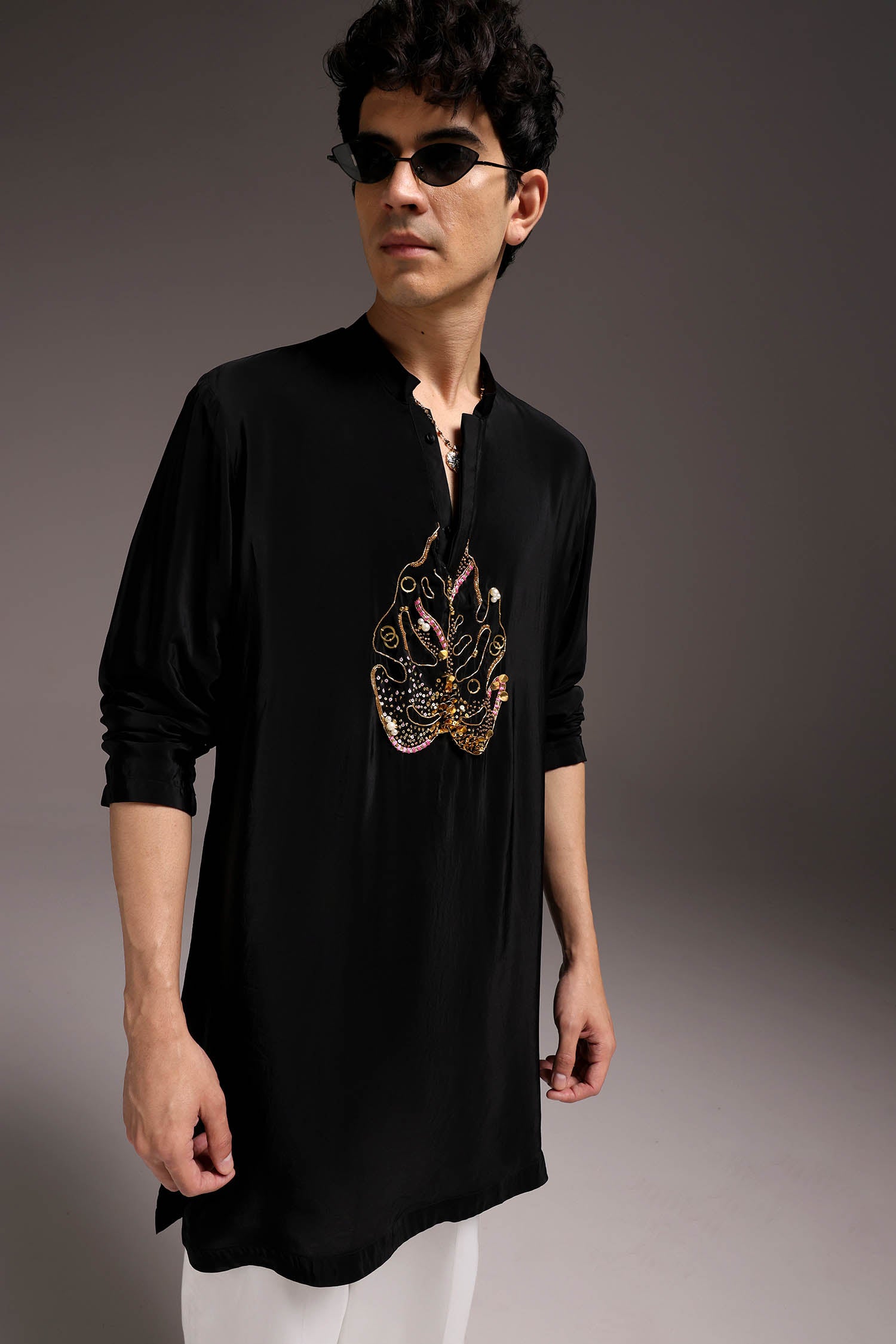 Leaflet - Hand Embroidered Designer Kurta