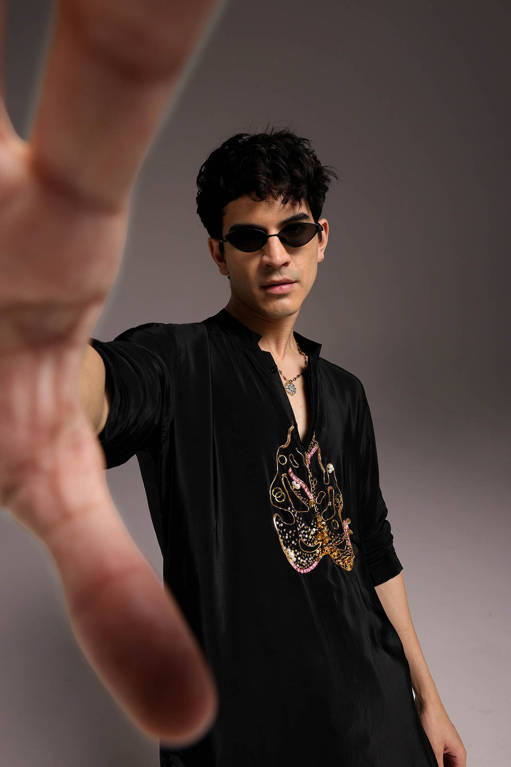 Leaflet - Hand Embroidered Designer Kurta