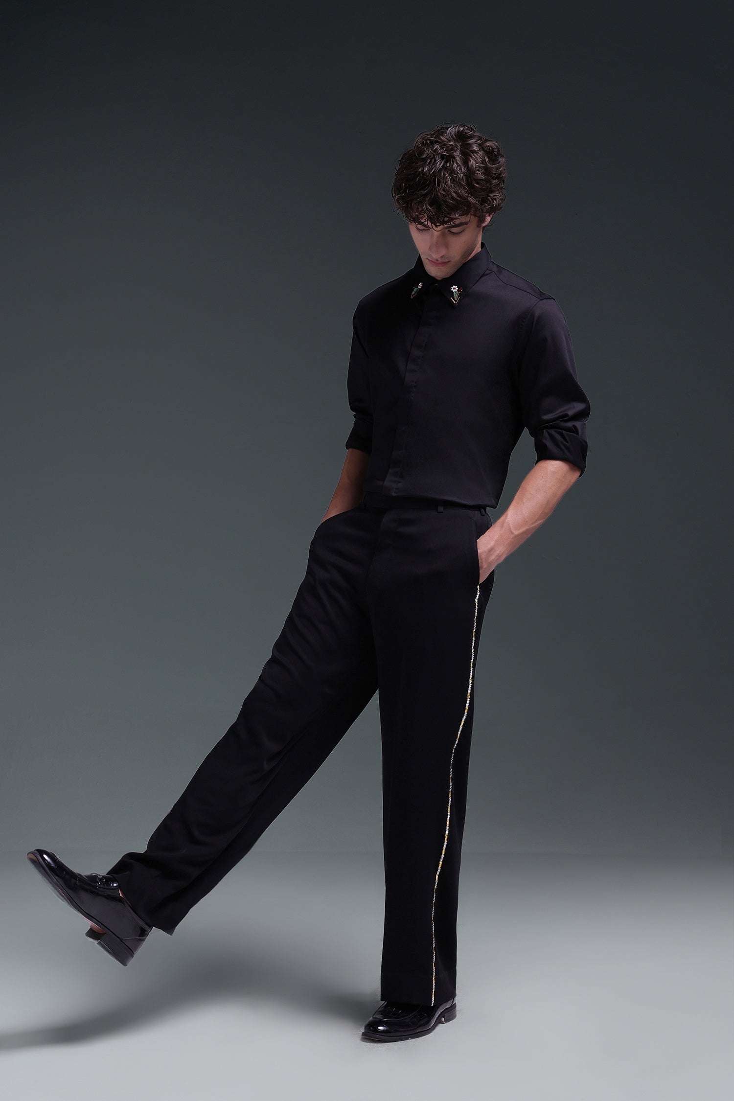 Glisten(Rhinestones) - Hand Embriodered Designer Trouser