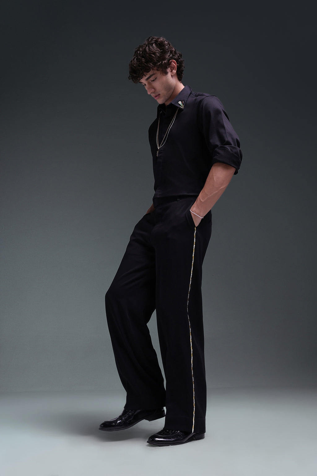 Glisten(Rhinestones) - Hand Embriodered Designer Trouser