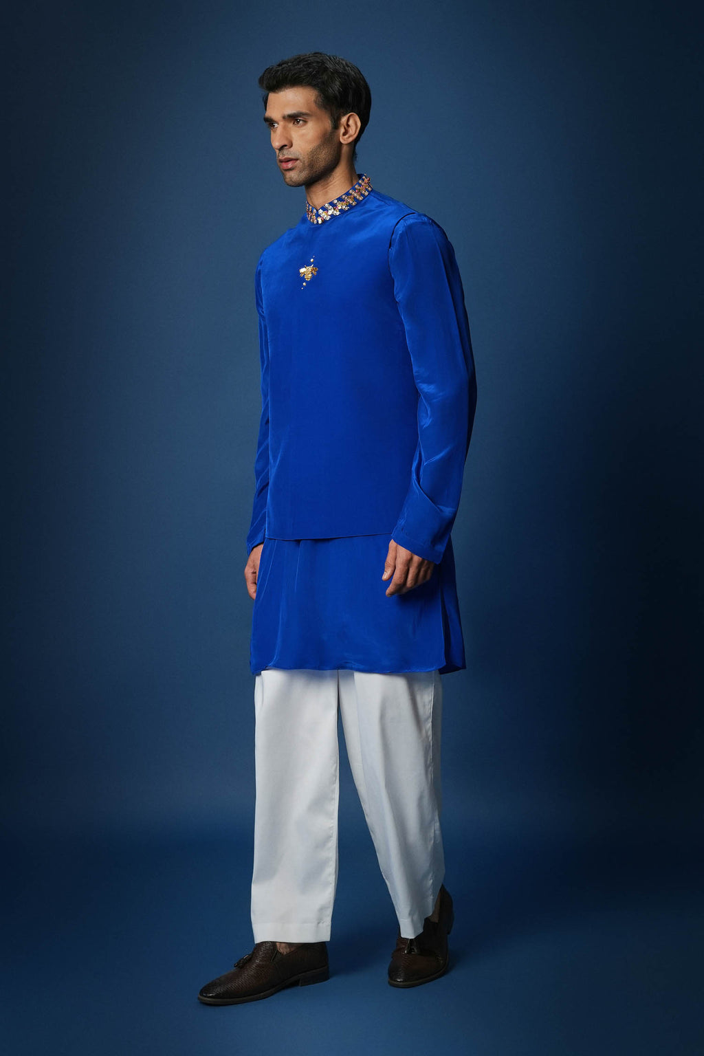 Bee Bundi Kurta - Royal Blue