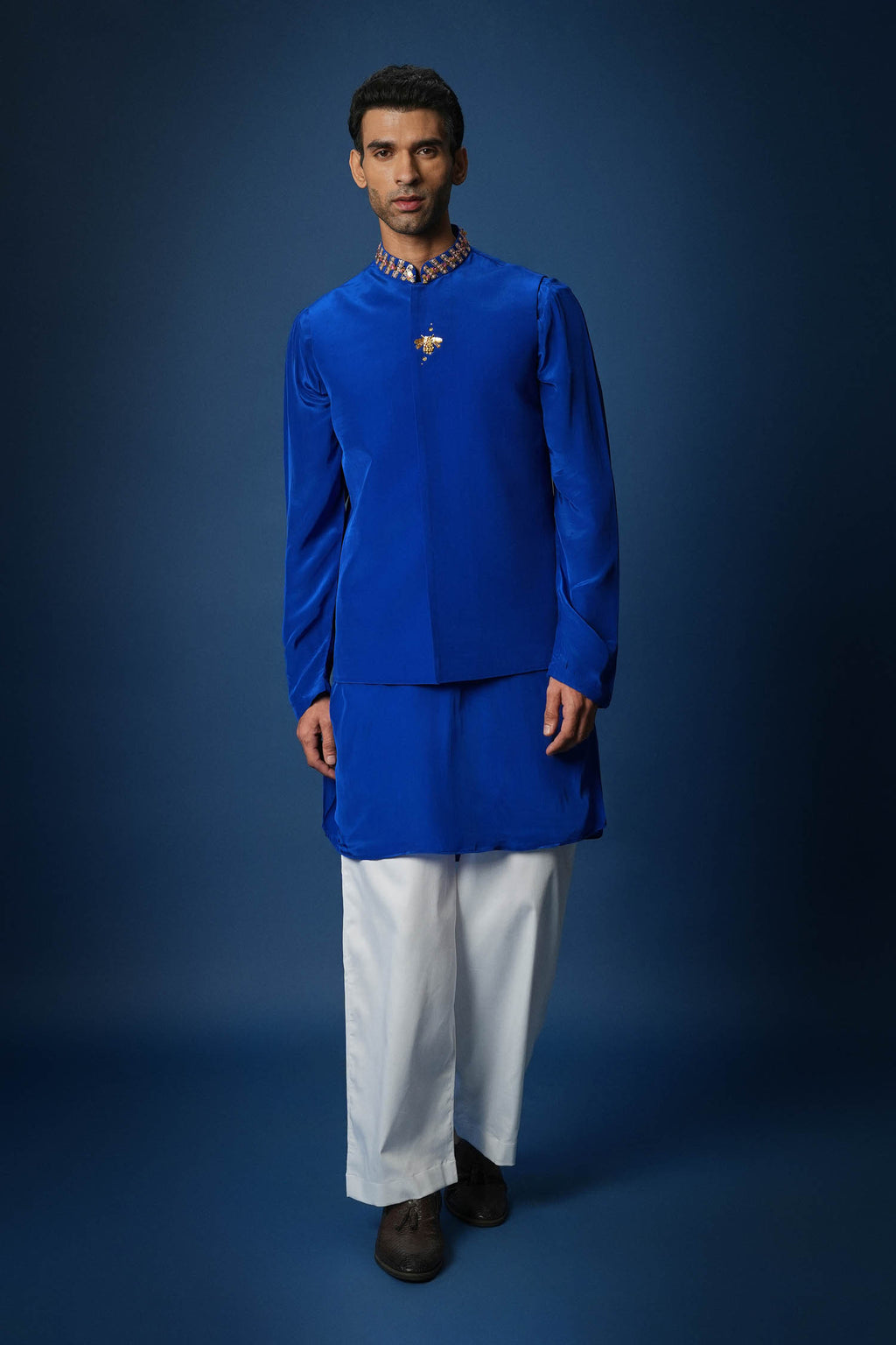 Bee Bundi Kurta - Royal Blue