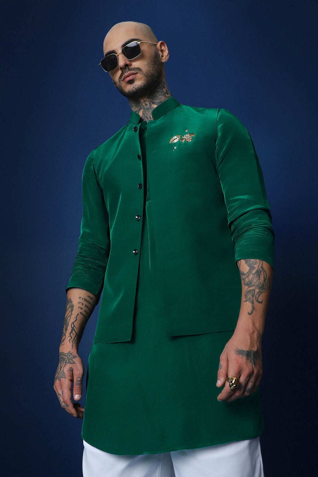 Bee Kiss Bundi Kurta - Green