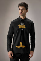 Daffy Duck - Hand Embroidered Designer Shirt - Black