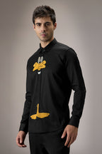 Daffy Duck - Hand Embroidered Designer Shirt - Black