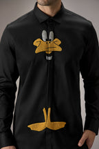 Daffy Duck - Hand Embroidered Designer Shirt - Black