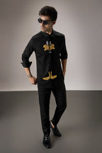Daffy Duck - Hand Embroidered Designer Shirt - Black