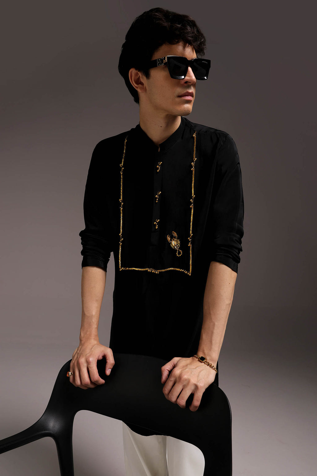 Jagged(Scorpion) - Hand Embroidered Designer Kurta