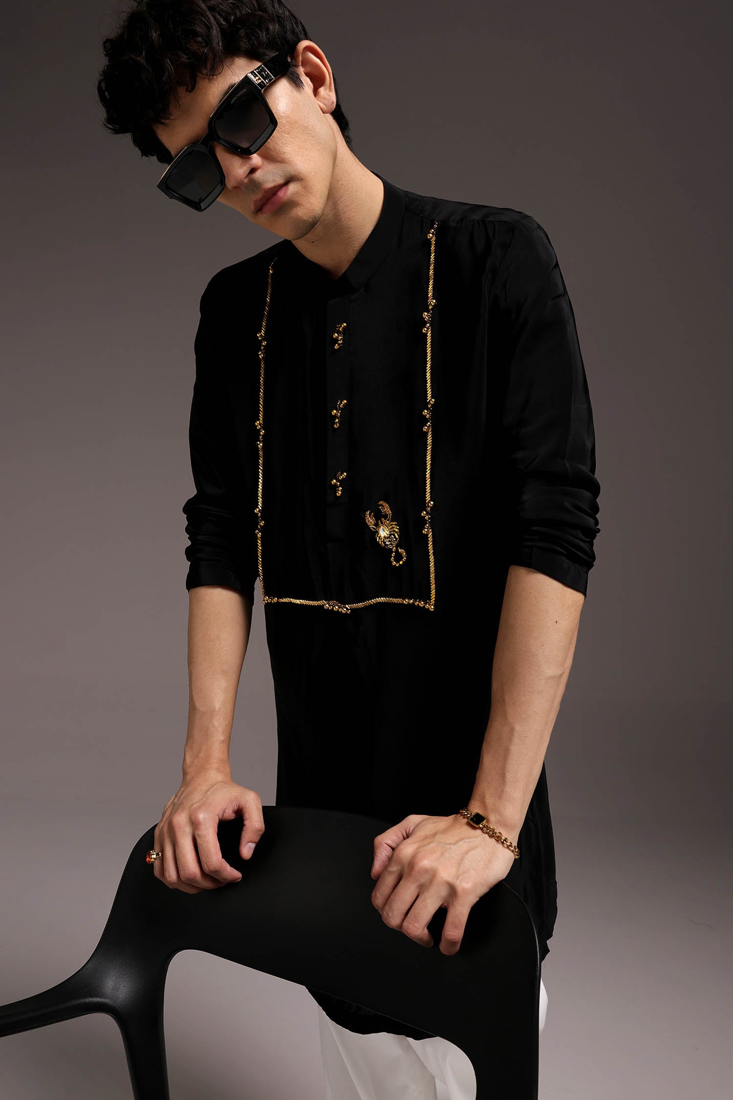 Jagged(Scorpion) - Hand Embroidered Designer Kurta