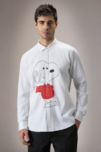 Snoopy - Hand Embroidered Designer Shirt - White