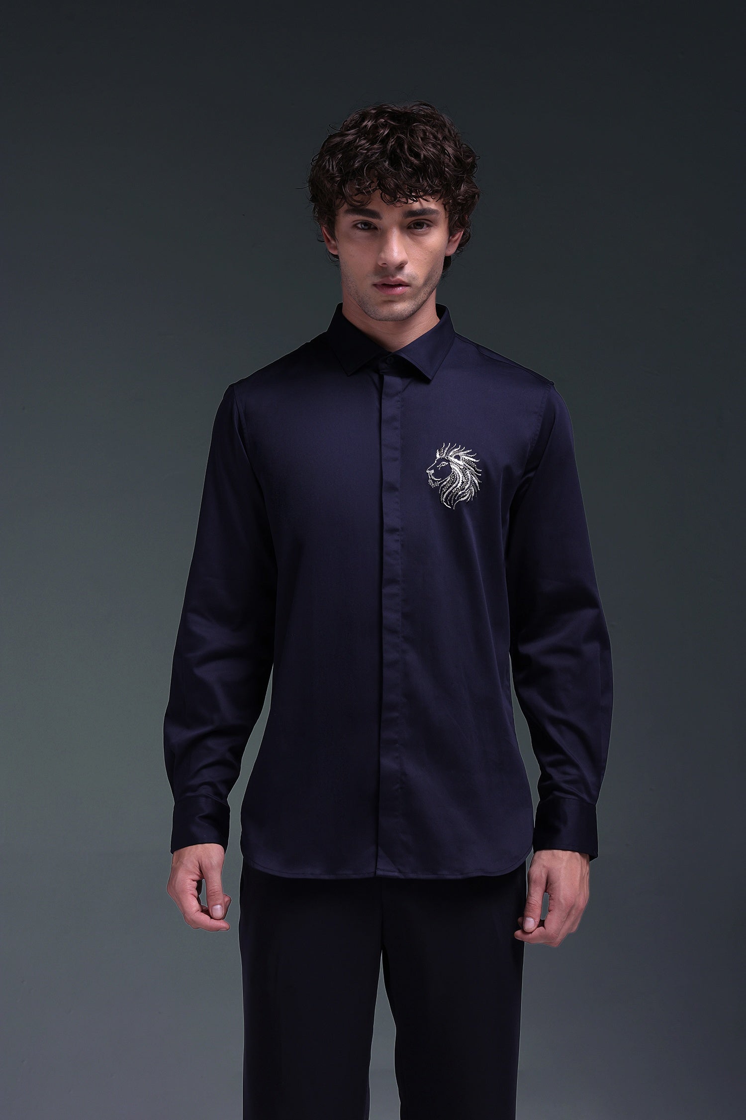 Leo(Lion) - Hand Embroidered Designer Shirt